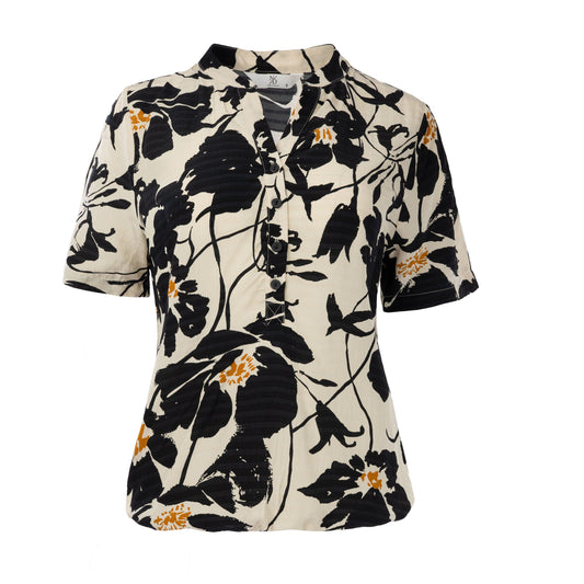 Top Lucie SS Black Bold Blooms | Black