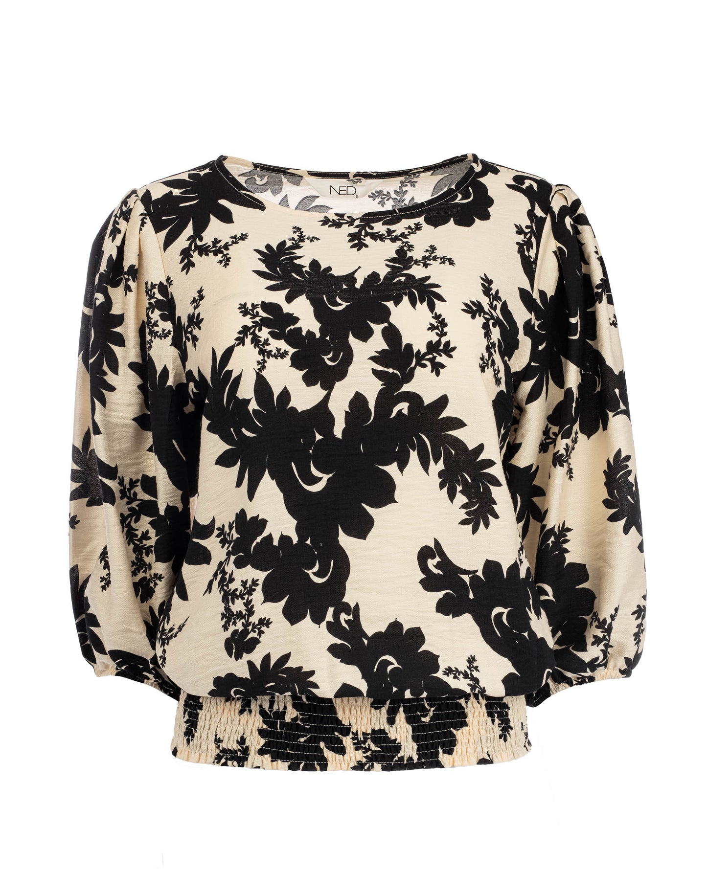 Top Lucea 3/4 NL Black Classic Floral Woven | Black