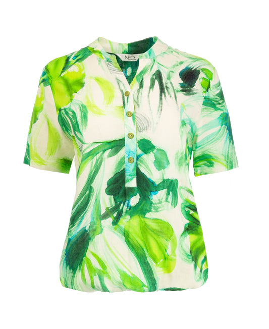 Lucie SS Grass Green Fantasy of Flowers | Grass Green