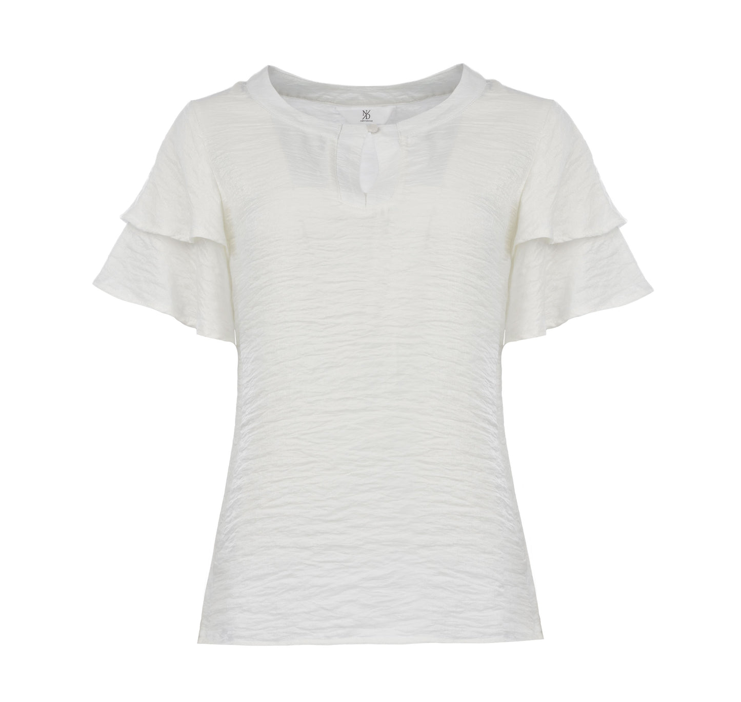 Top Melara 1/2 SS Shiny Woven | Off White
