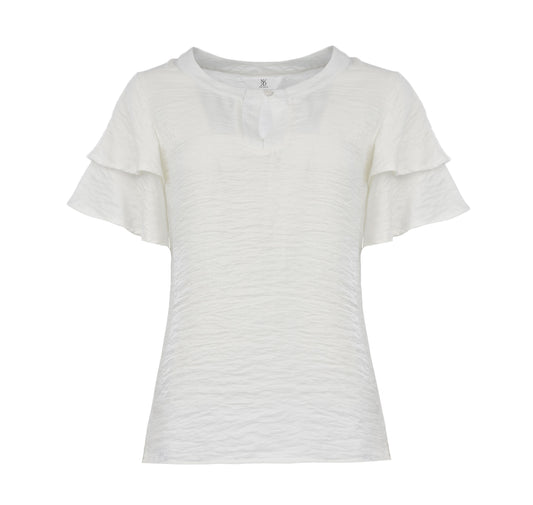 Top Melara 1/2 SS Shiny Woven | Off White