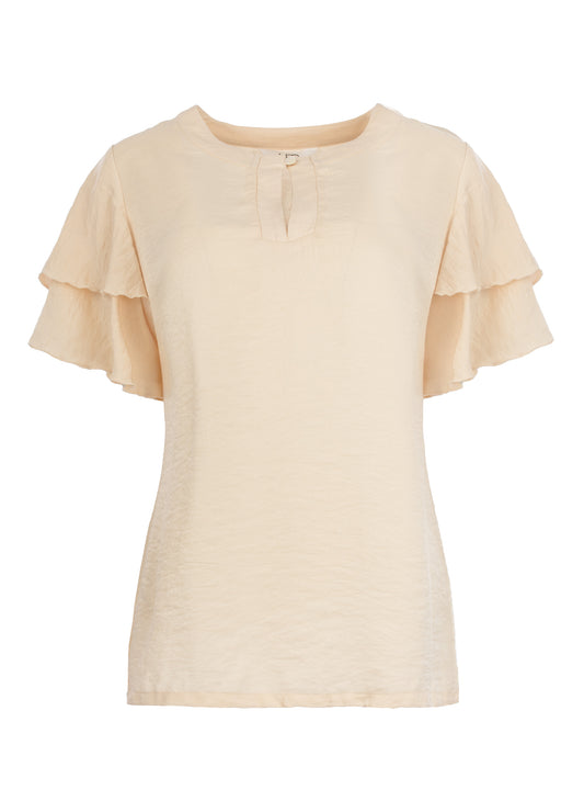 Top Melara 1/2 SS Shiny Woven | Pink Sand
