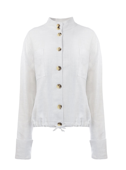 Jasje Dille LS Linnen/Viscose Woven | White