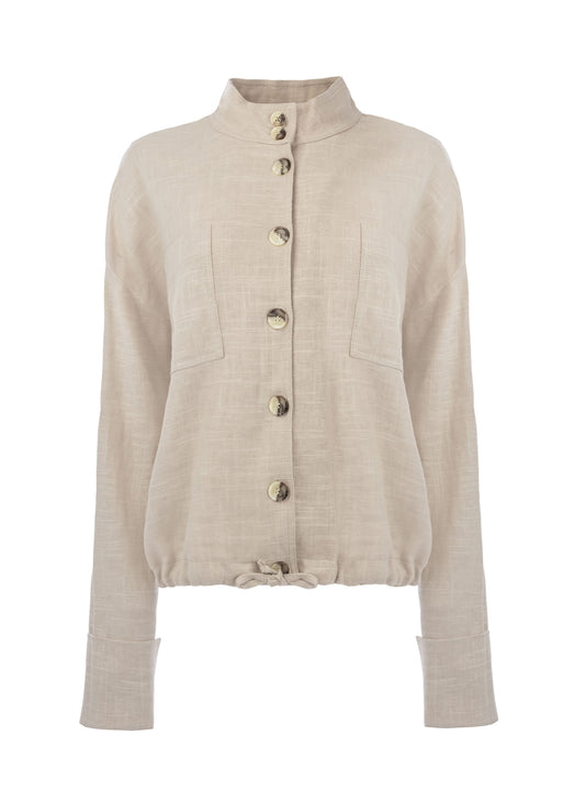 Jasje Dille LS Linnen/Viscose Woven | Sand
