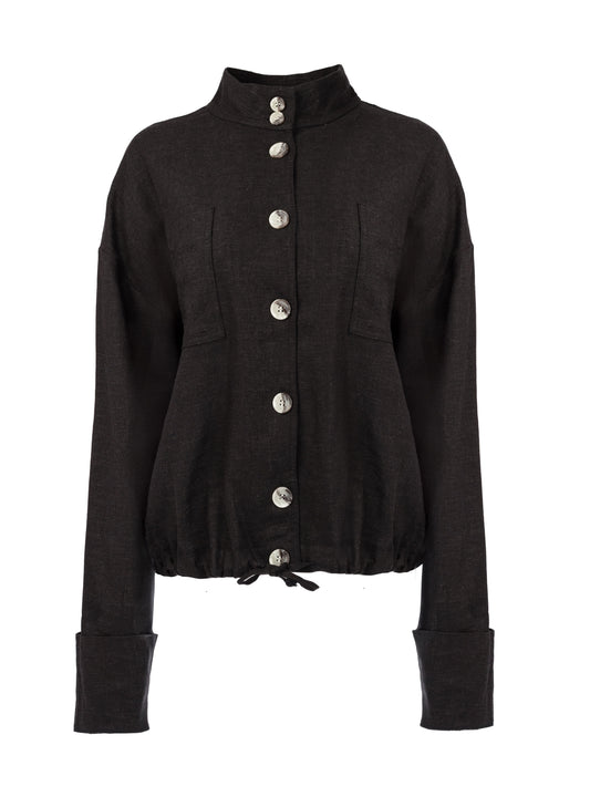 Jasje Dille LS Linnen/Viscose Woven | Black