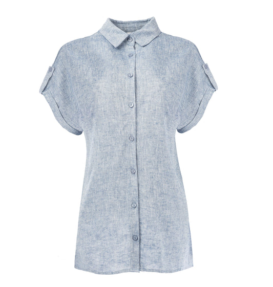Blouse Annelie Top SS Linen Melange Pepino Woven | Jeans Blue