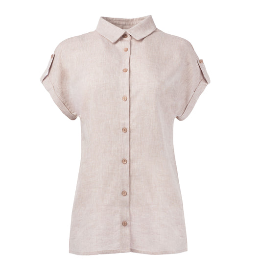 Blouse Annelie Top SS Linen Melange Pepino Woven | Old pink