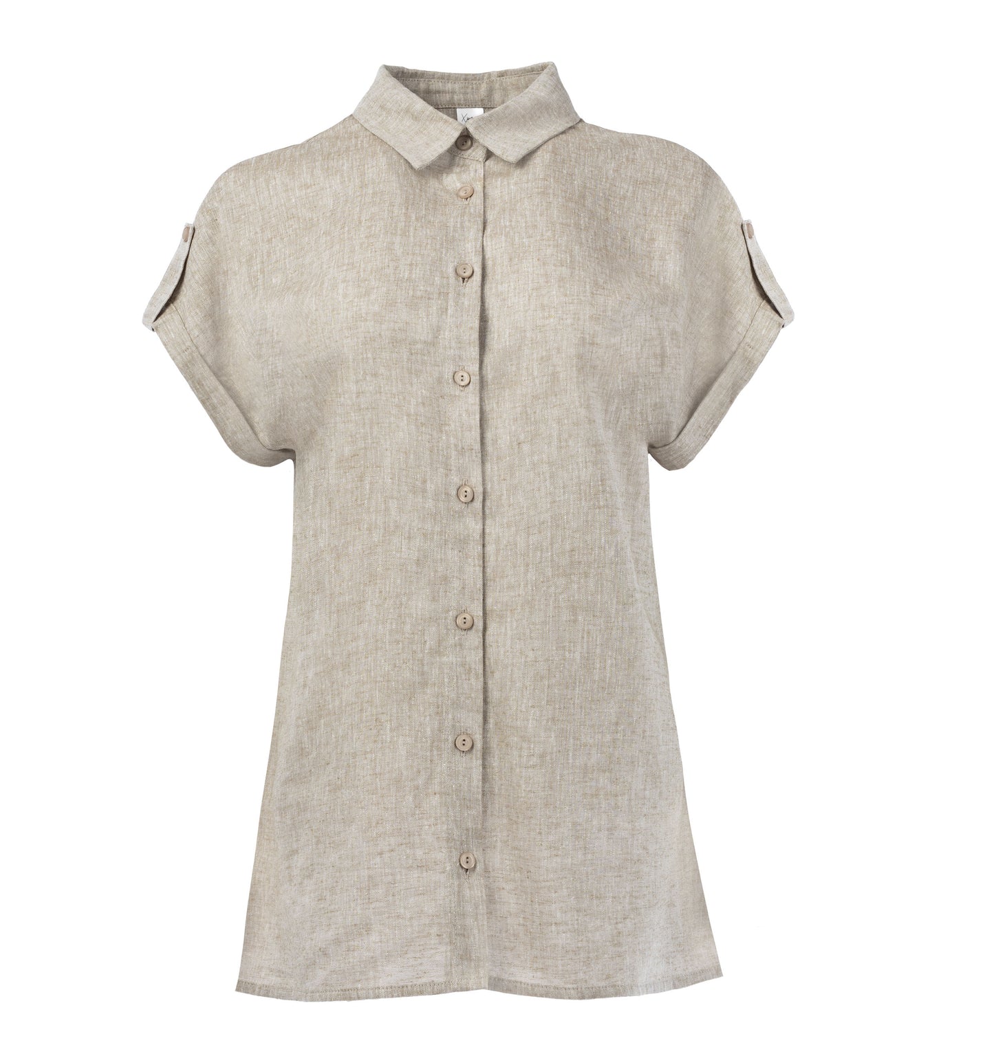 Annelie Top SS Linen Melange Pepino Woven | Dark Sand