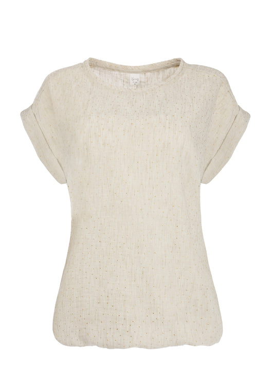 Top Brisia W Linen Look Hotfix Woven | Sand