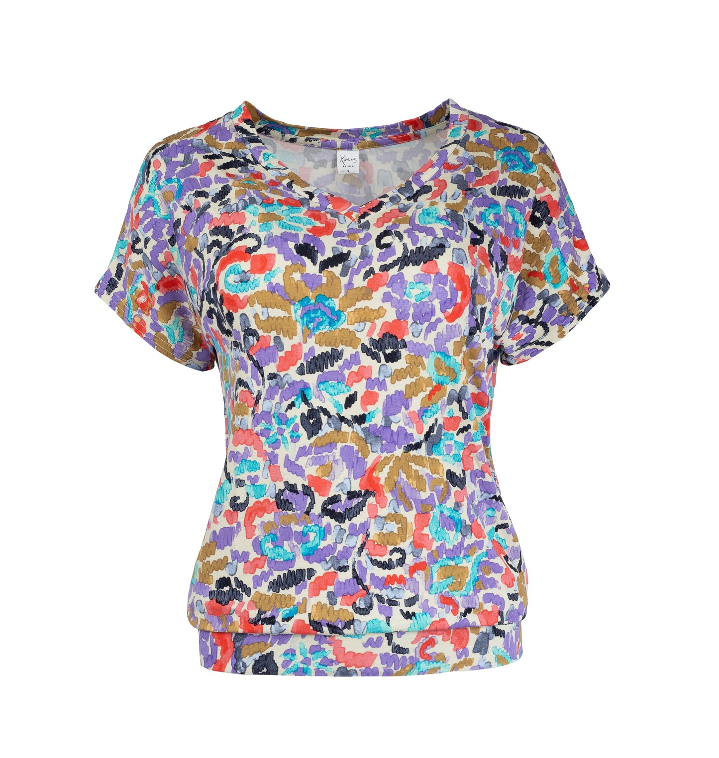 Top Mana SS Lilac Scribbles Tricot | Lila
