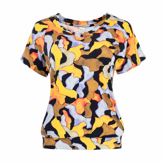 Top Mana SS Orange Camouflage Tricot | Orange