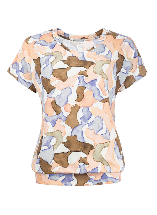 Top Mana SS Salmon Camouflage Tricot | Salmon