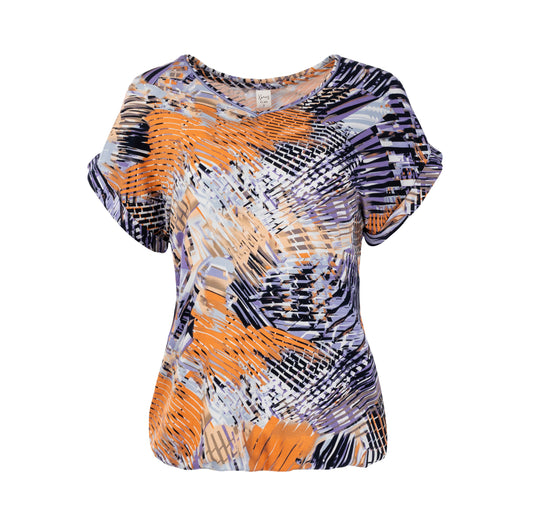 Top Nox SS Purple Fractal Stripes Tricot | Purple