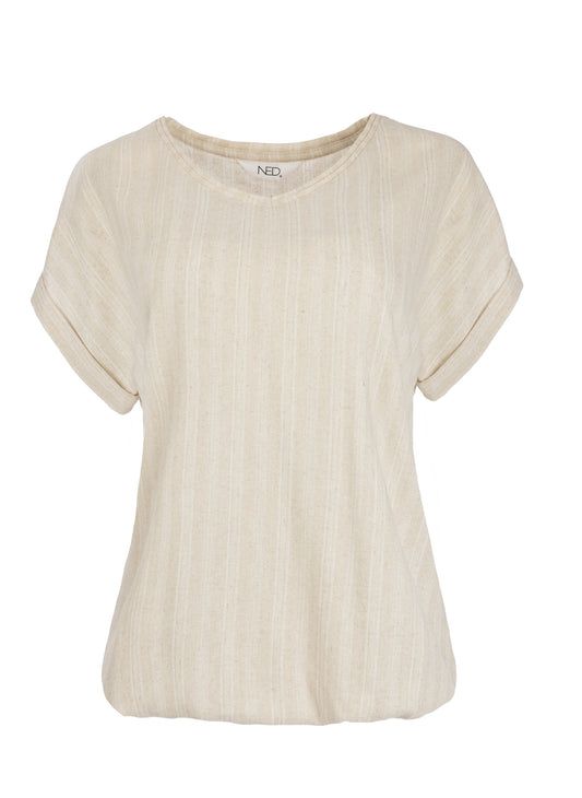 Top Nox-SPW SS Sand Jacquard Stripe Woven | Sand