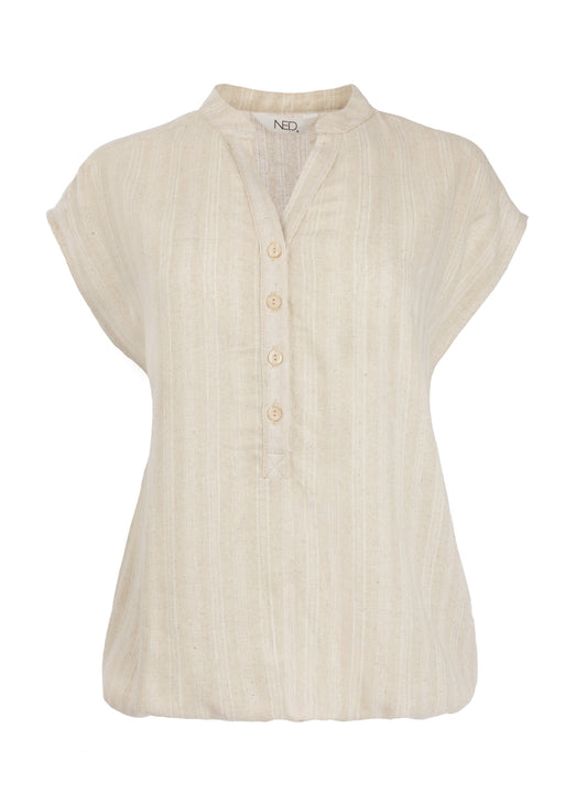 Top Lucie SL Sand Jcquard Stripe Woven | Sand
