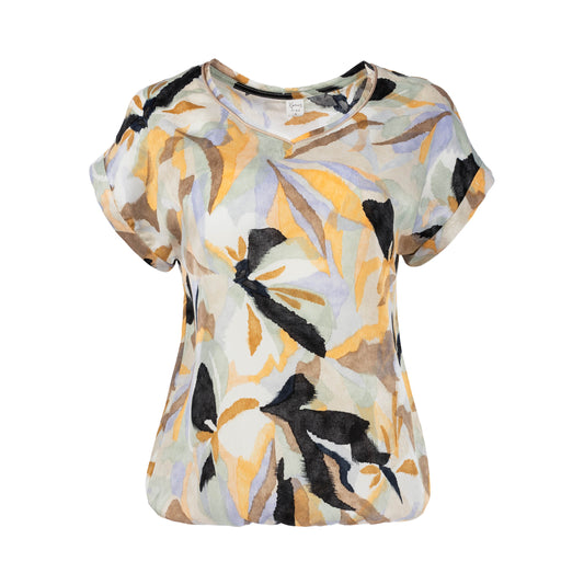 Top Nox-PW SS Sand Watercolour Flower Woven | Sand