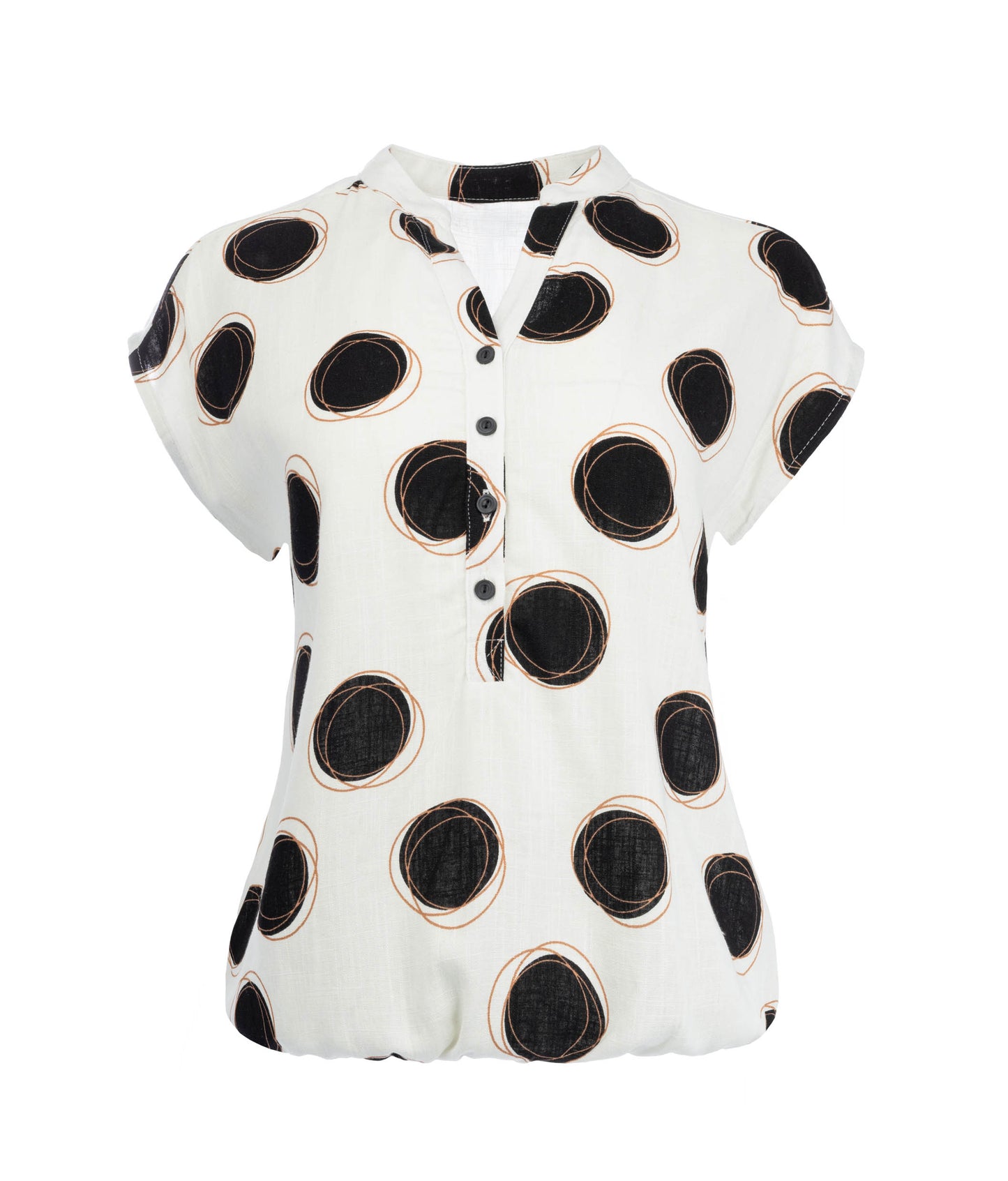 Top Lucie SL Black Circles Woven | Black