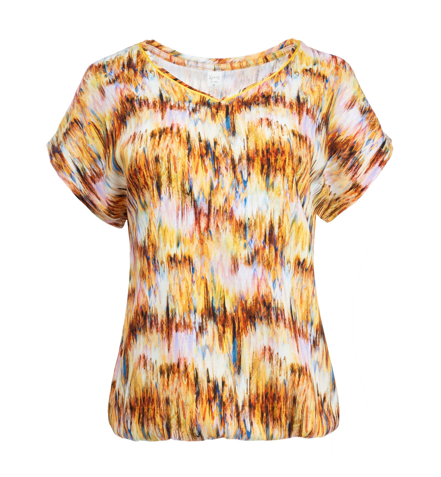 Nox-PW SS Yellow Drips Slub Viscose Stretch | Yellow