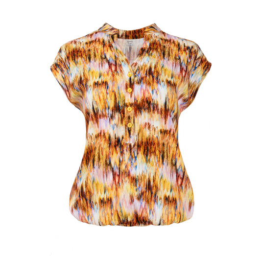 Lucie SL Yellow Drips Slub Viscose Stretch | Yellow