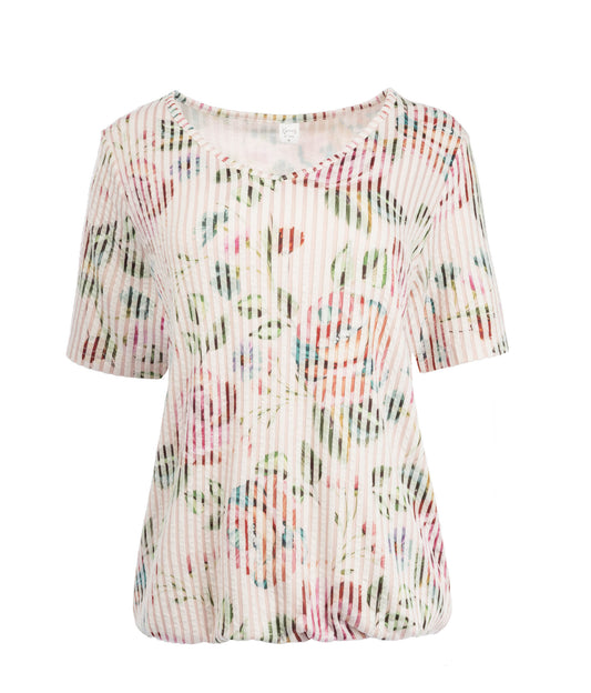 Top Xavier SS Pink Painted Roses Tricot | Pink