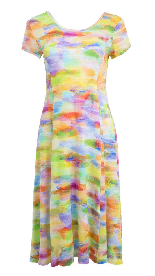 Jurk Evy SS Long Yellow Twisted Nature Tricot | Yellow