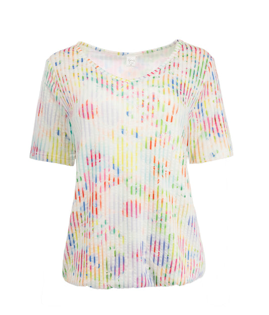 Top Xavier SS Colored Watercolour Flowers Tricot | Colored