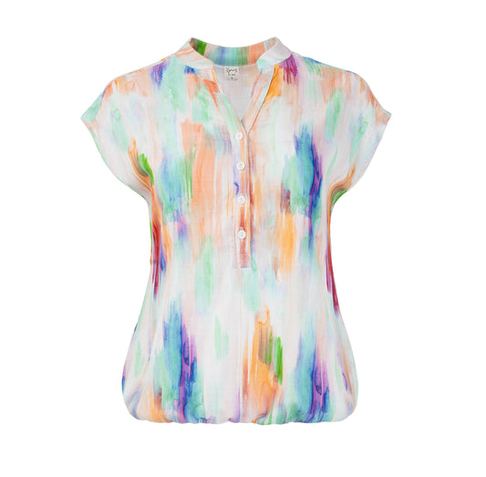 Top Lucie SL Green Brush Aquarel Woven | Green