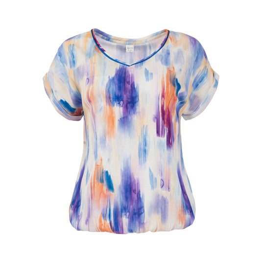 Top Nox-PW SS Blue Brush Aquarel Woven | Blue