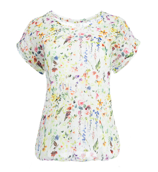 Brisia W Colored Faded Flowers Dobby | Colored