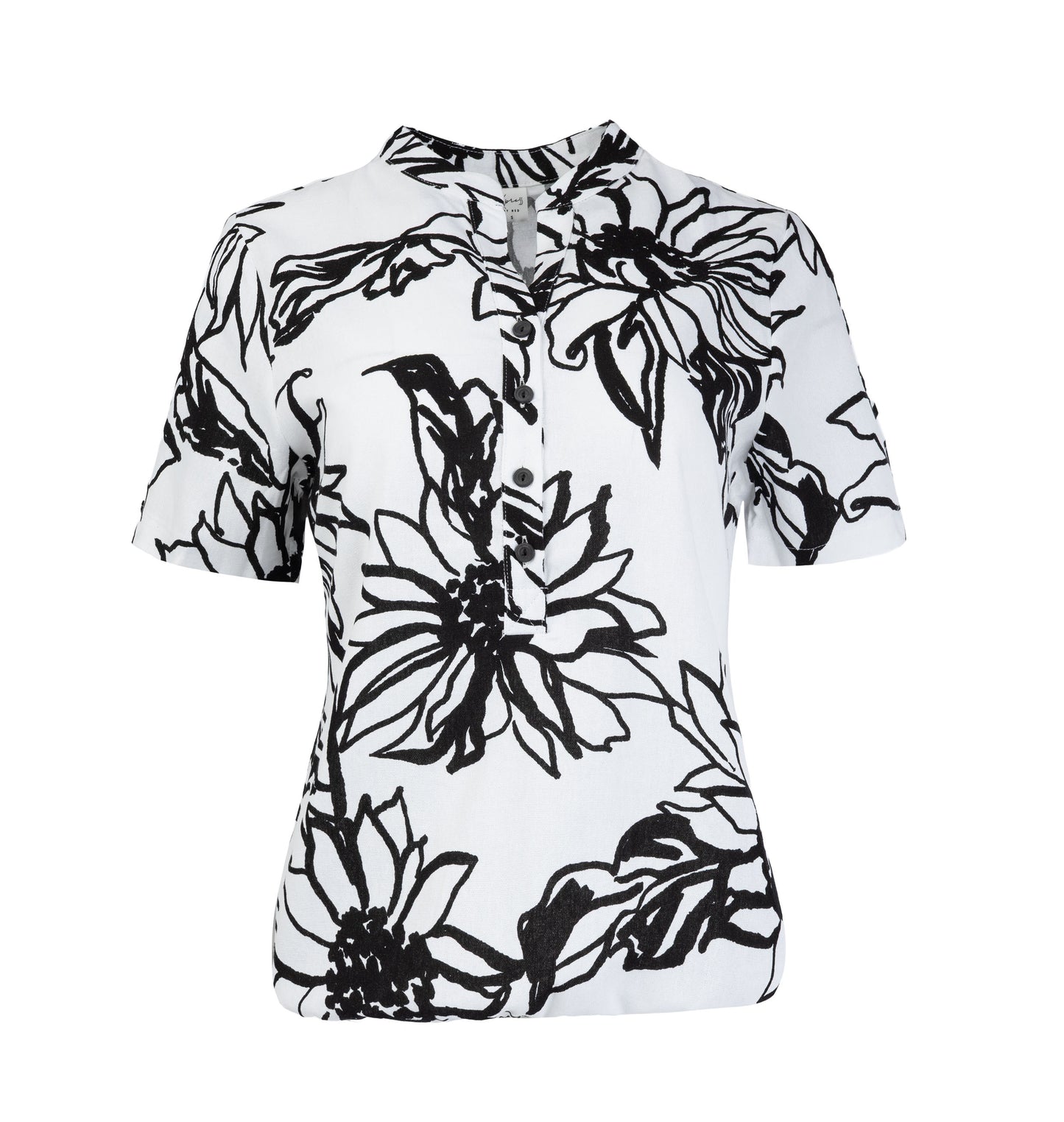 Top Lucie SS Ecru Two Tone Flower Woven | Ecru