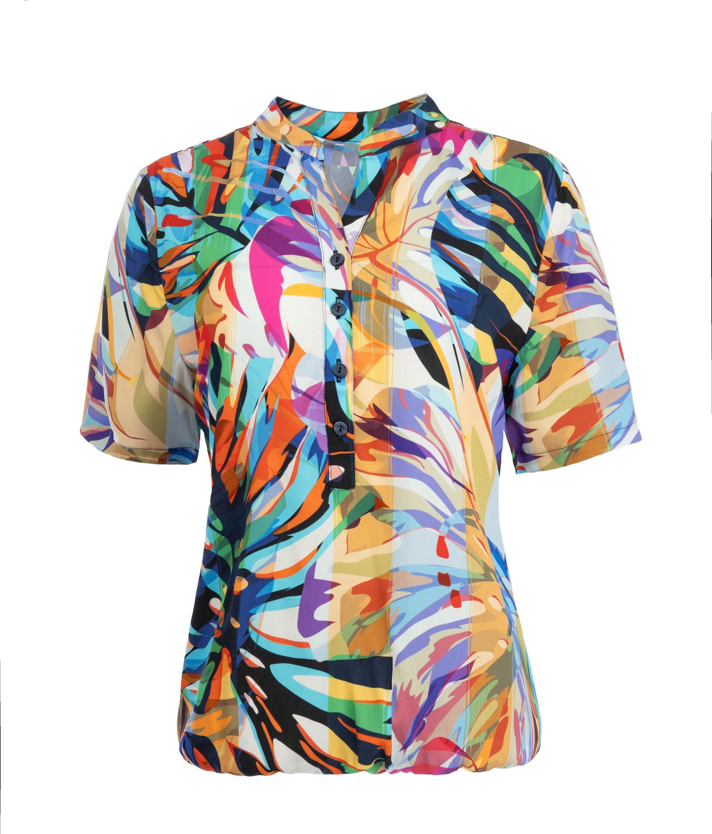Lucie SS Salmon Abstract Big Leaf Woven | Salmon