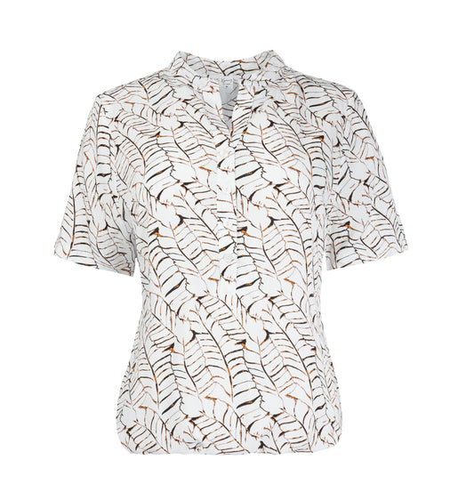 Lucie SS Ecru Feathers Woven | Ecru