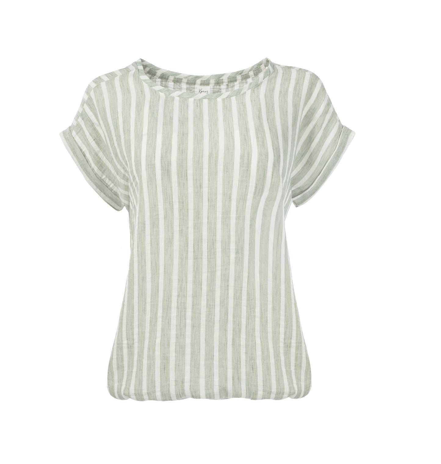 Top Brisia W Army Linen Look Stripe Woven | Army