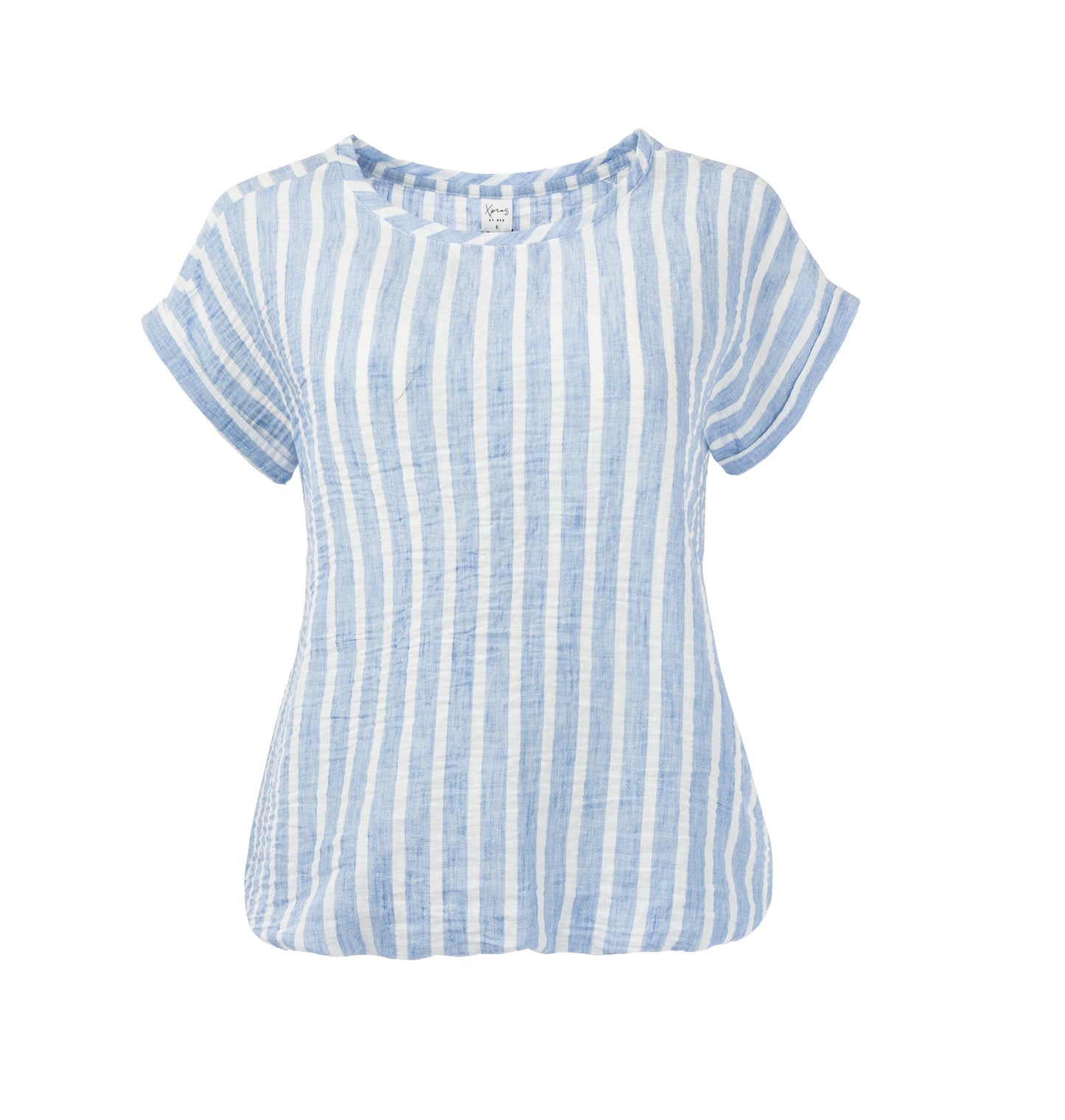 Top Brisia W Jeansblue Linen Look Stripe Woven | Jeans Blue
