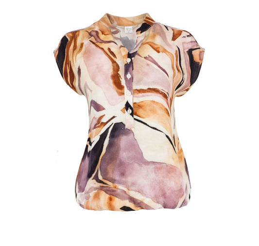 Top Lucie SL Colored Abstract Print Woven | Colored