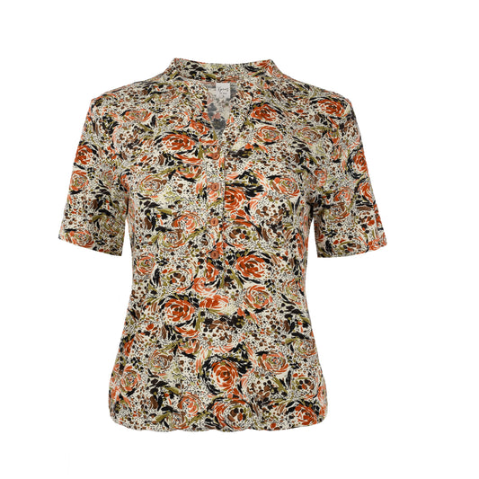 Top Lucie TR SS Cognac Roses Tricot | Cognac