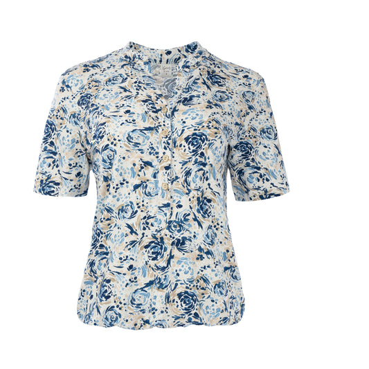 Top Lucie TR SS Marine Roses Tricot | Marine