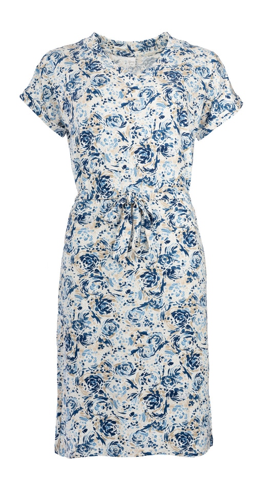Jurk Mary SS Marine Roses Tricot | Marine