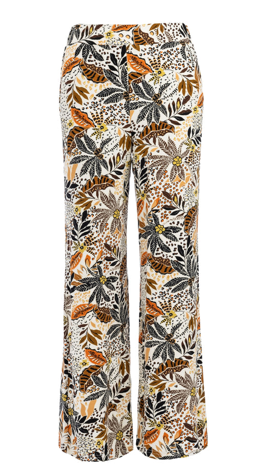 Pantalon Sianda Cognac Mixed Palm Tress Tricot | Cognac