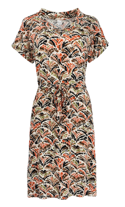 Jurk Mary SS Cognac Firework Tricot | Cognac