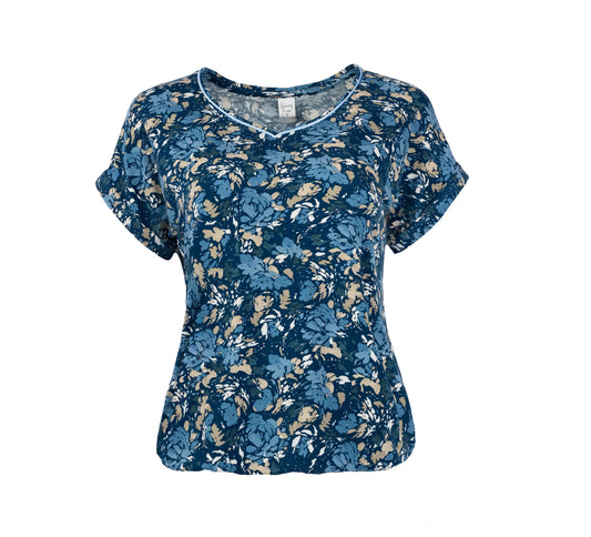 Top Nox-P SS Marine Flower Tricot | Marine