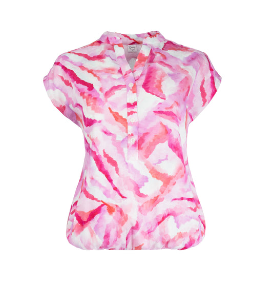 Top Lucie SL Pink Watercolour Woven | Pink
