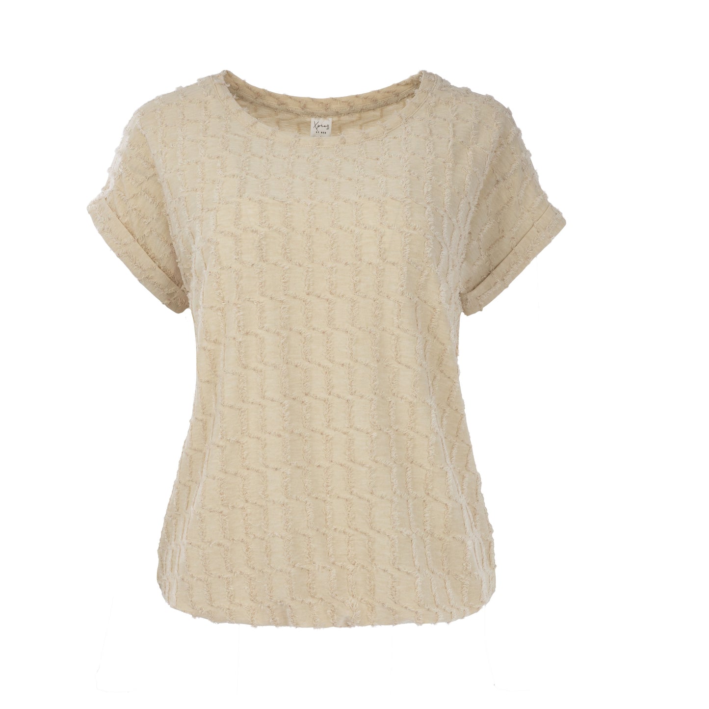 Top Brisia Beige Hairy Jacquard Tricot | Beige