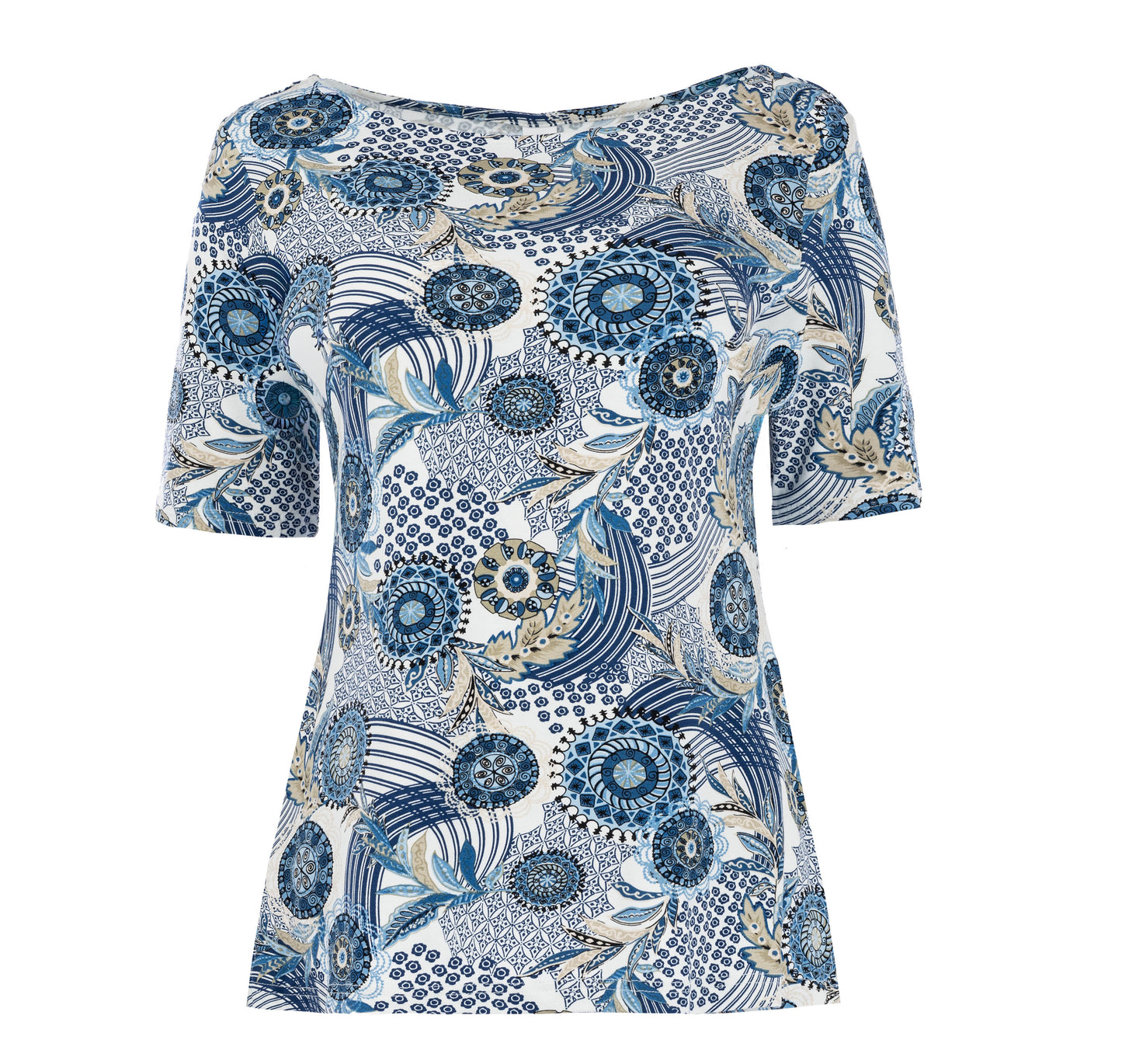 Top Calloni 1/2 SS Navy Fortune Wheel Tricot | Navy