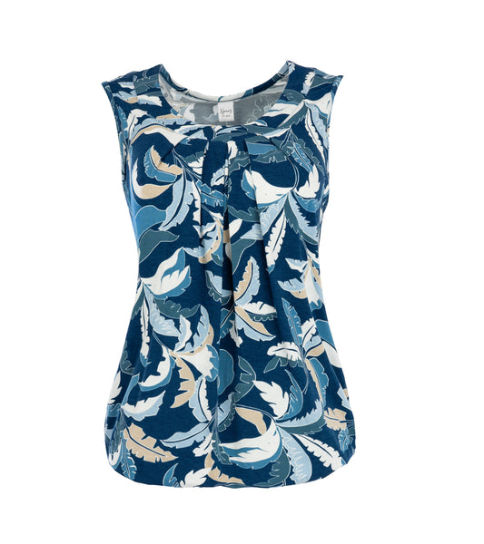 Top Dafne SL Blue Palm Leaves Tricot | Blue