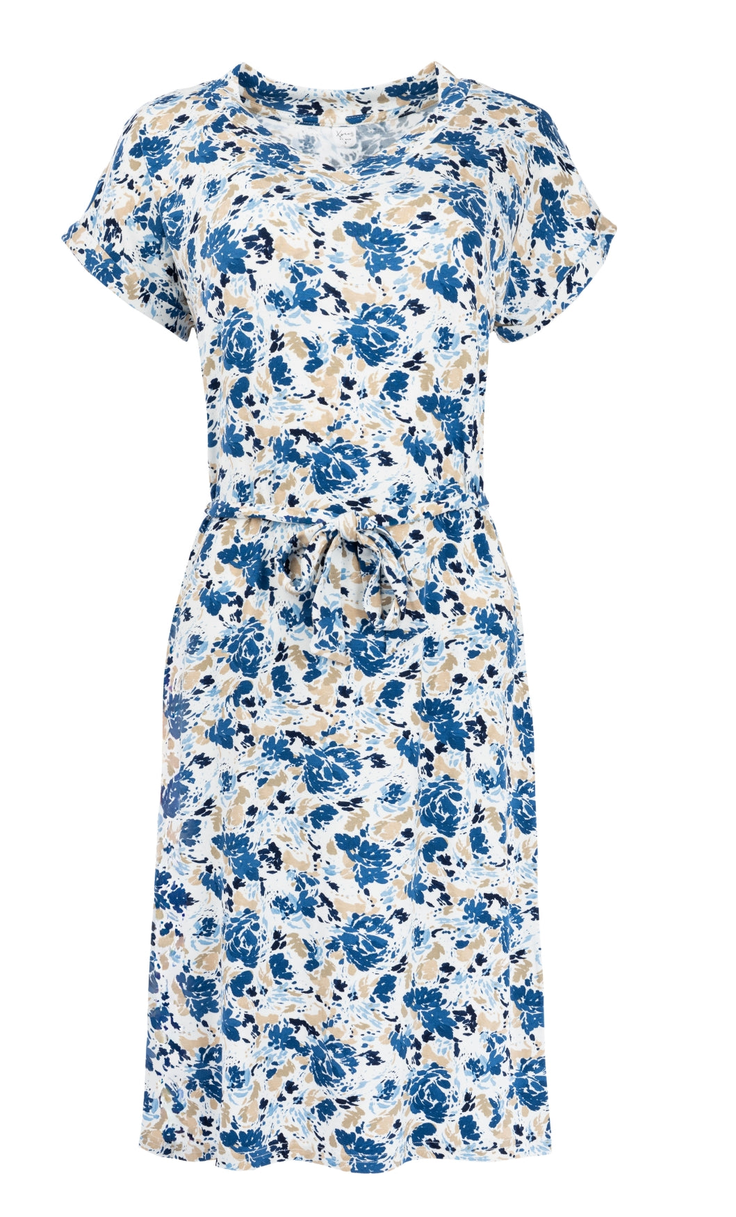 Jurk Mary SS Blue Flower Tricot | Blue