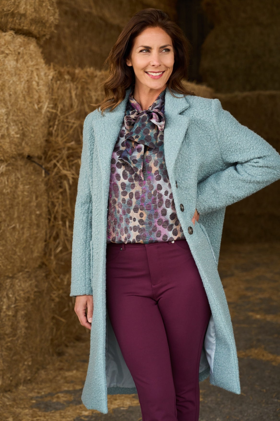 Lang Vest Kana LS-RMJ Teddy Curl | Aquifer Blue