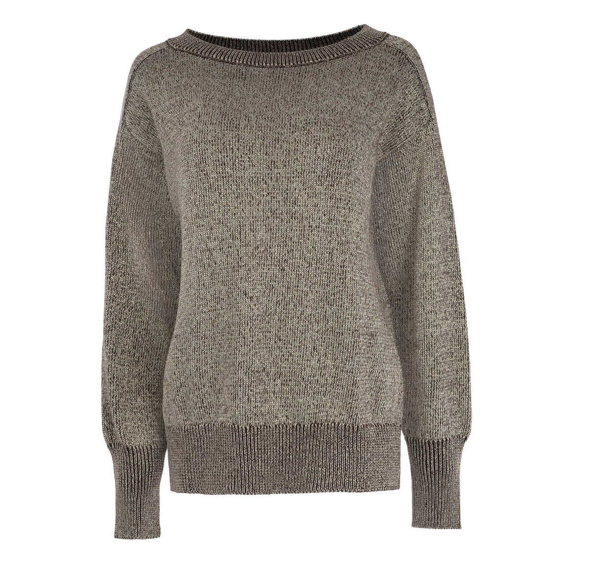 Trui Myson LS-RMS Metallic Knit | Downtown Brown