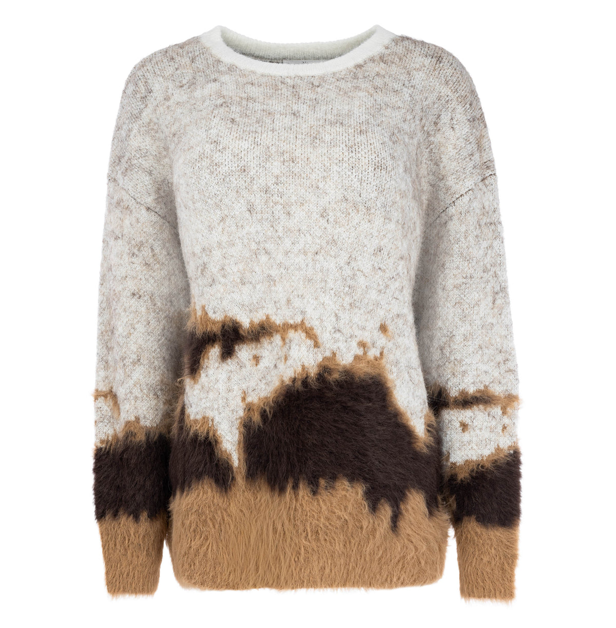 Trui Etne LS-RMS Furry Mix Knit | Tan