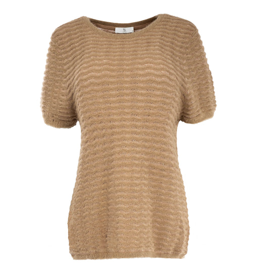 Toska LS-RML Lurex Ajour Knit | Tan
